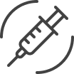 Icon depicting a syringe, symbolizing botox and fillers treatments