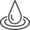Icon depicting a simple water droplet with ripples, symbolizing the hydra facial treatment