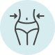 Icon of waist slimming representing medical weight loss